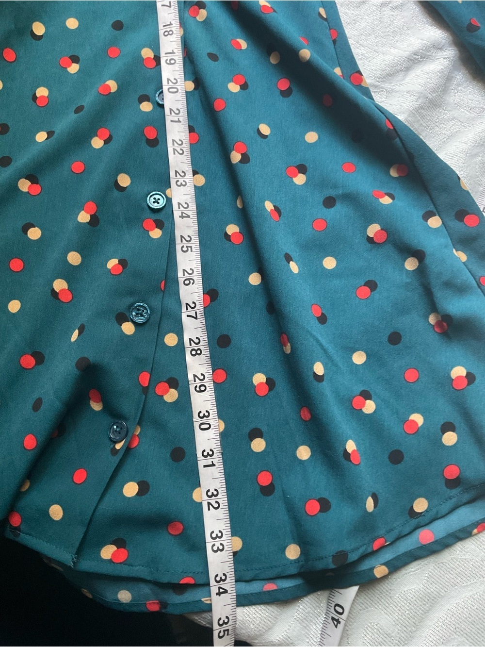 Who What Wear Teal Polka Dot Mock Neck Dress Size M - Picture 8 of 9
